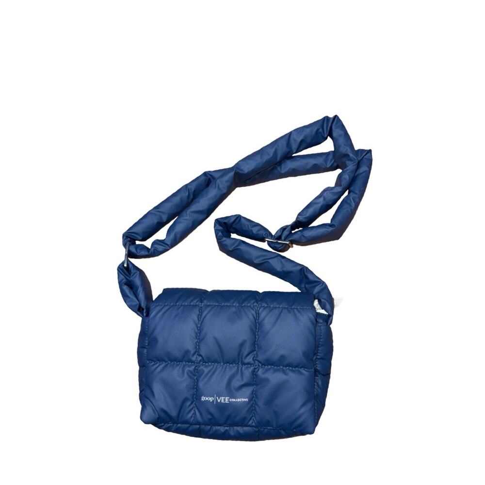 GOOP x VEE Collective Nylon Blue Puffer Messenger Bag